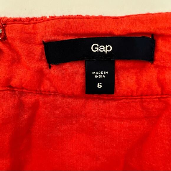 Gap Red Orange Eyelet Back Zip Mini Skirt Women’s Size 6 - Picture 8 of 9